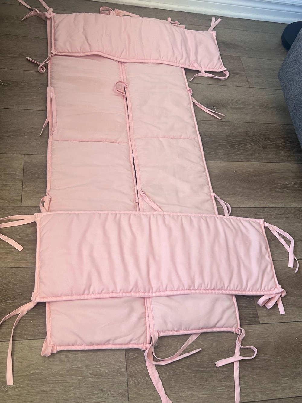 Soft Pink Crib Bumper Pads by